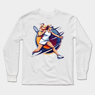 Beautiful woman playing tennis Long Sleeve T-Shirt